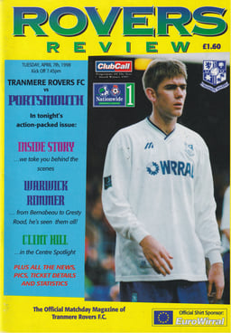 Tranmere Rovers v Portsmouth Match Programme 1998-04-07
